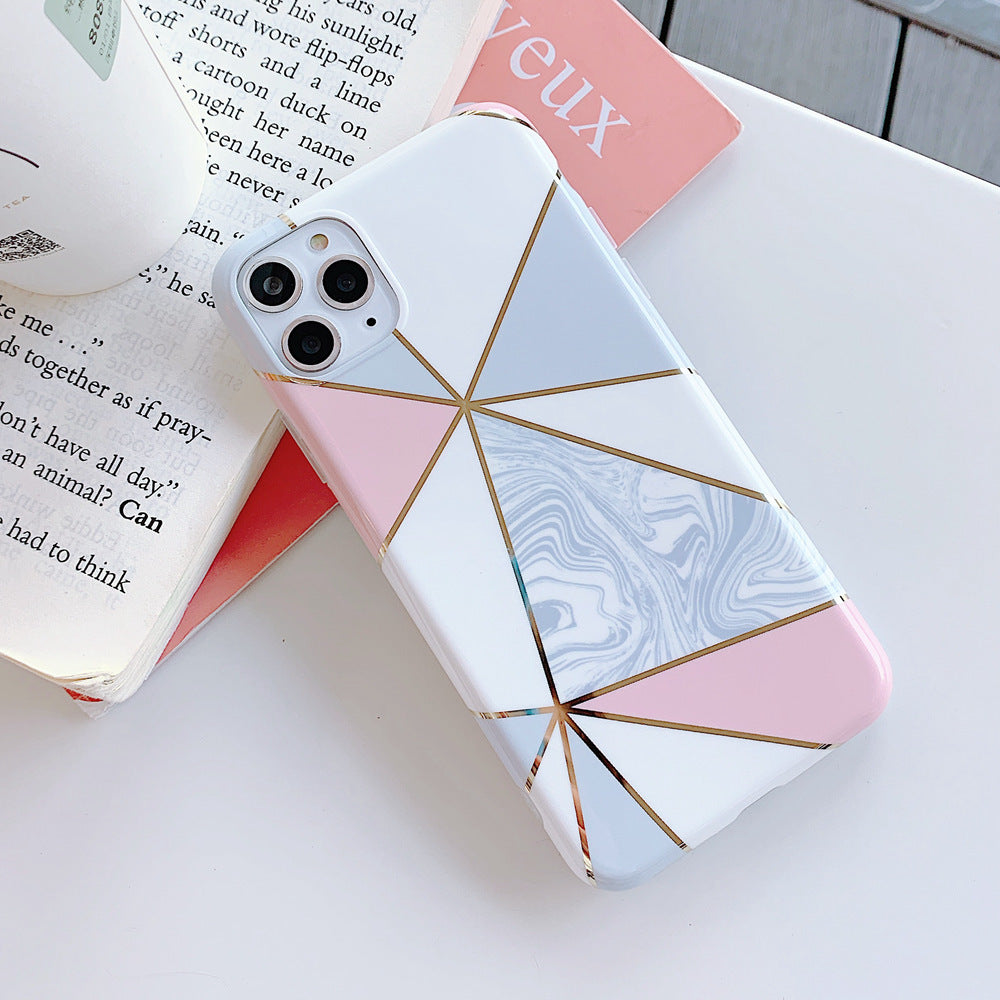 Galvanized marble mobile phone case