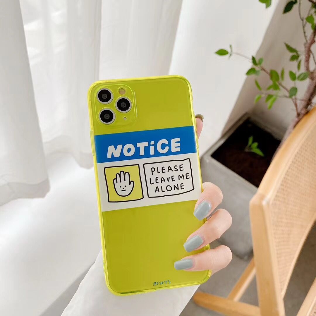 Simple letter fluorescent soft shell phone case