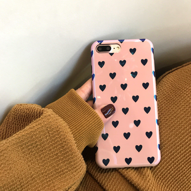 Blu-ray Laser Gradient Case For Love Heart Phone Cases For Glossy Soft Silicon Back Cover