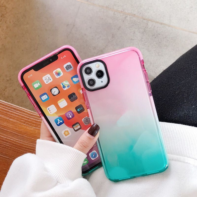 Gradient two-color transparent phone case