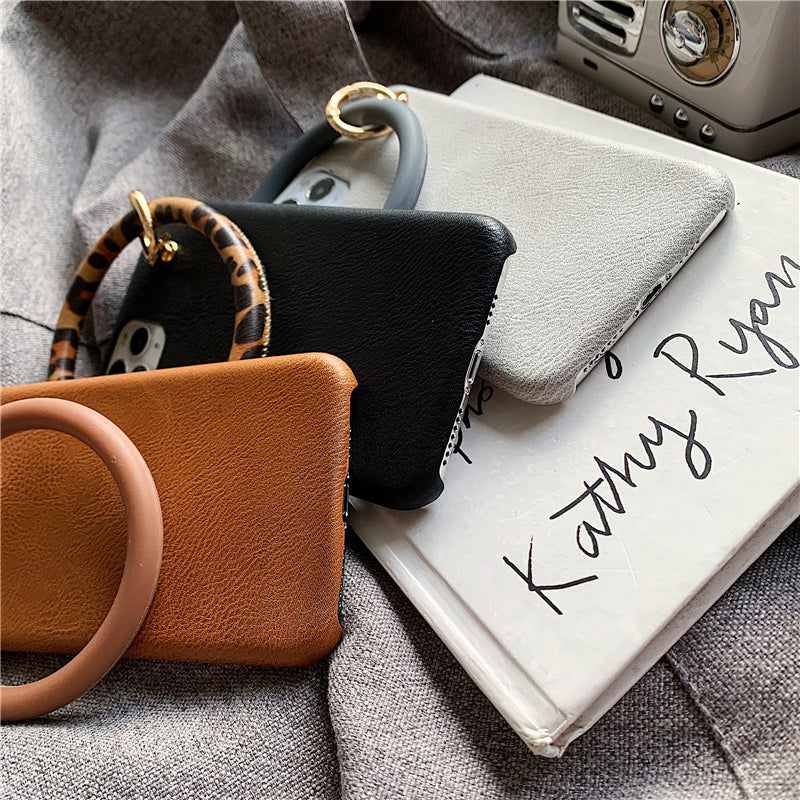 Mobile phone personalized anti-fall leather case