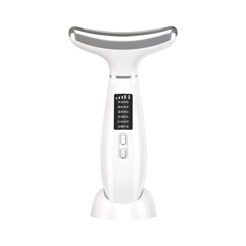 Vibrating massage for the neck beauty device