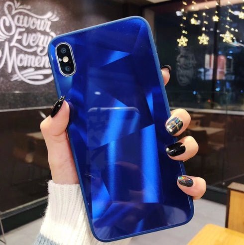 Compatible With Apple, Glitter Diamond Texture Case For X XS Max XR 7 Plus Mirror Acrylic Back Cover Cases For 6 S 7 8 Plus - Lumitria