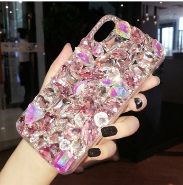 Compatible with Apple, Luxury Crystal Gem Rhinestone Cases For iphone 11 12 Pro X XS MAX XR Soft Edge Clear Phone Cover For iphone 5S 6S 7 8 PLUS Capa - Lumitria