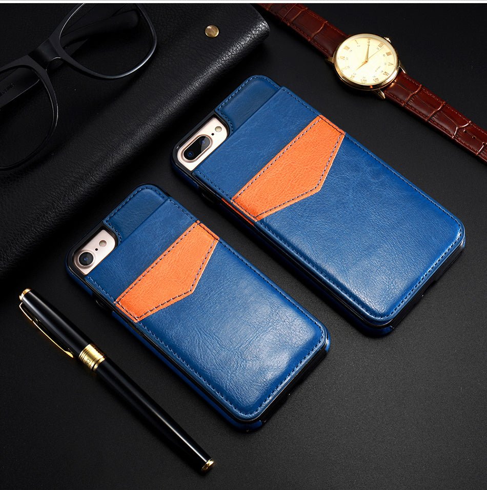 Compatible With Apple, Retro Leather Wallet Case For 8 7 6S 6 Plus Card Slot Holder Phone Cases - Lumitria