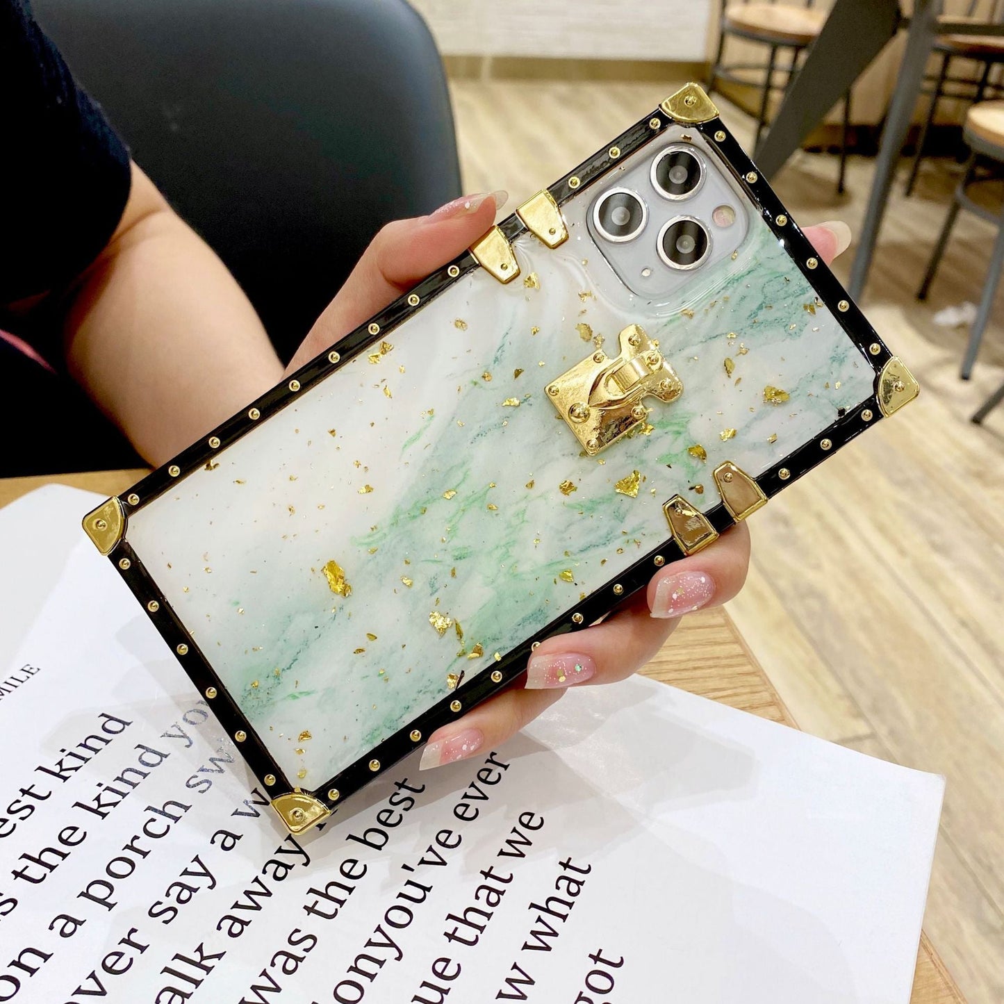 Gold foil drop gel mobile phone case - Lumitria