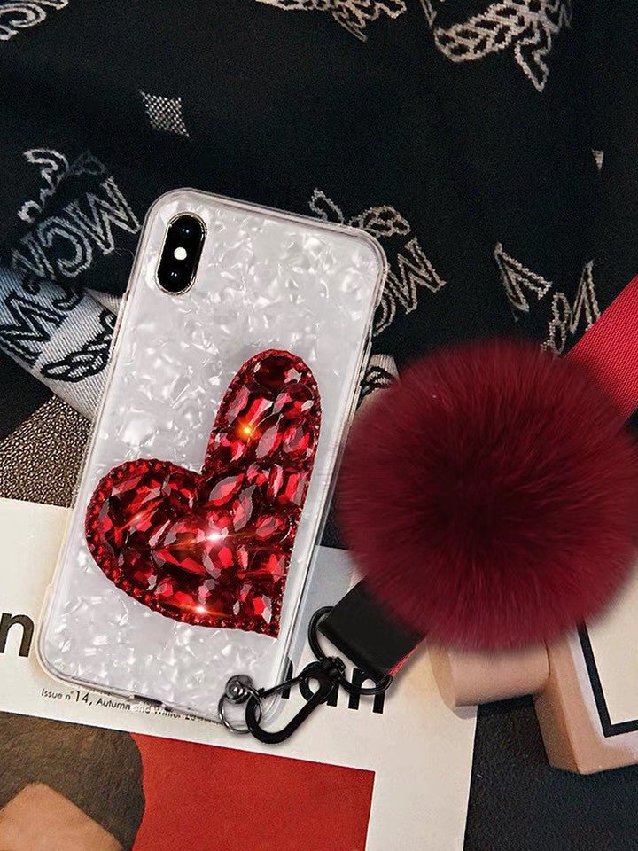 Heart Shape Rhinestone Phone Case - Lumitria