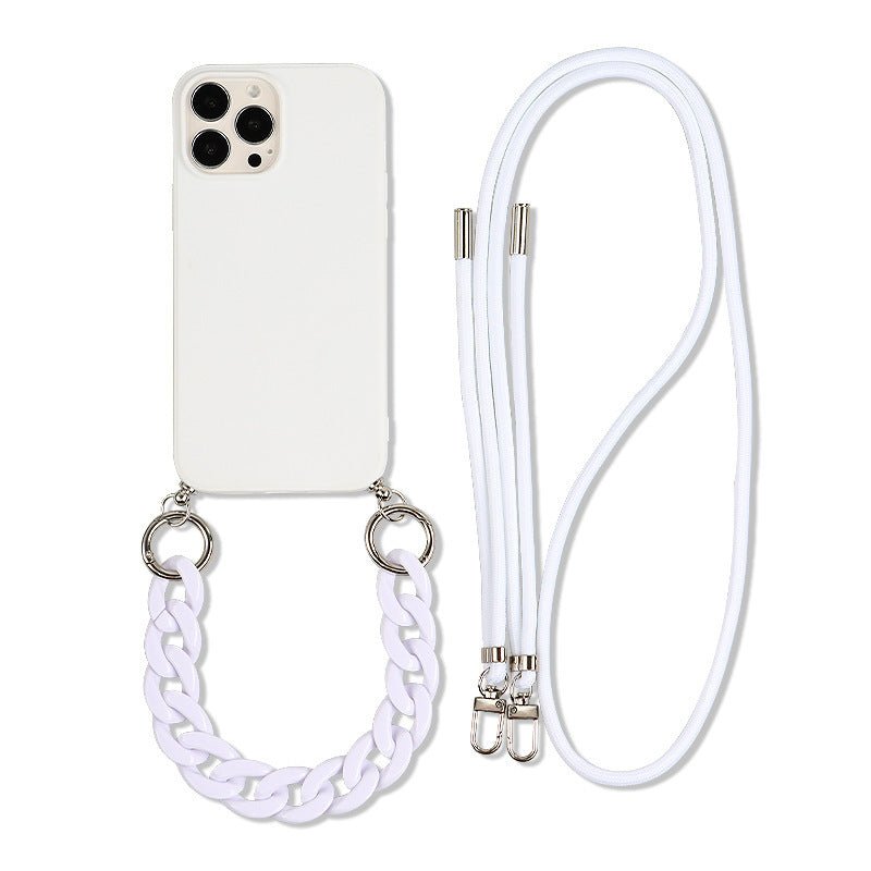 Solid Color Crossbody Double Lanyard Protective Cover Solid Color All - inclusive Phone Case - Lumitria