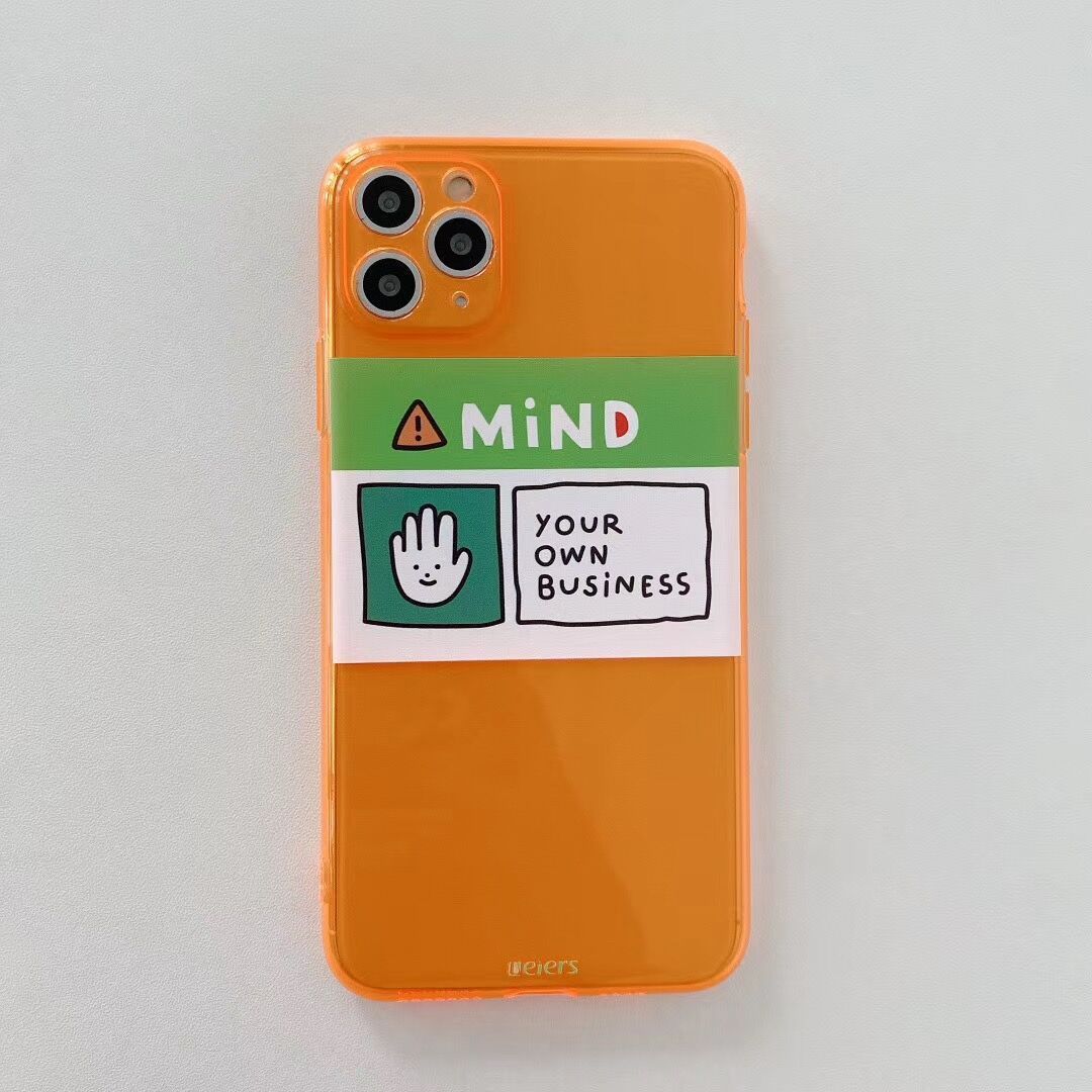 Simple letter fluorescent soft shell phone case