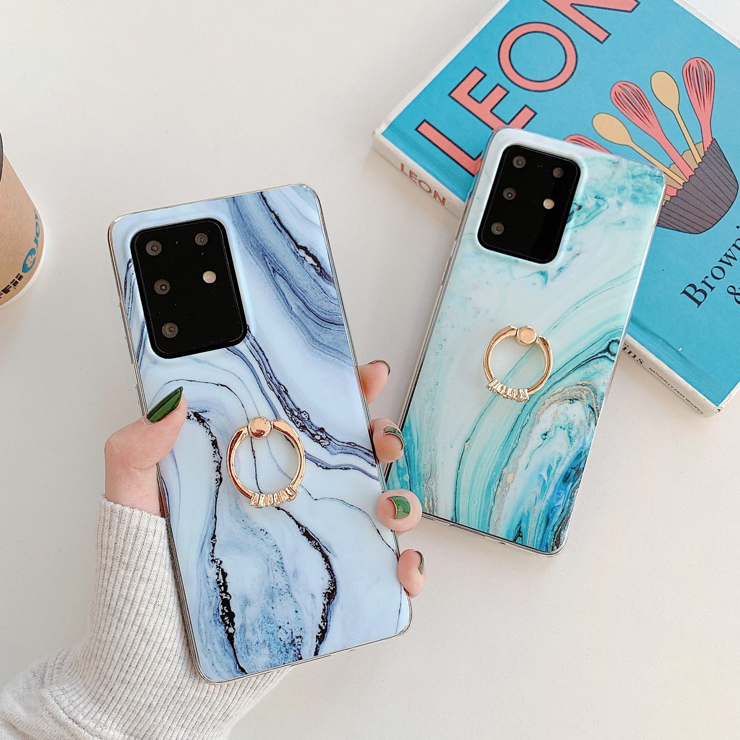 Compatible with Apple , Silicone Marble Anti Falling Soft Frosted Mobile Phone Case