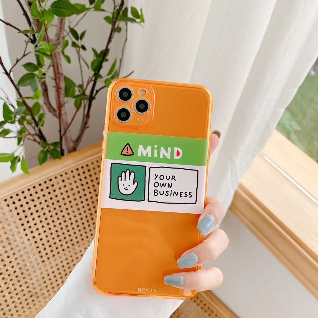 Simple letter fluorescent soft shell phone case