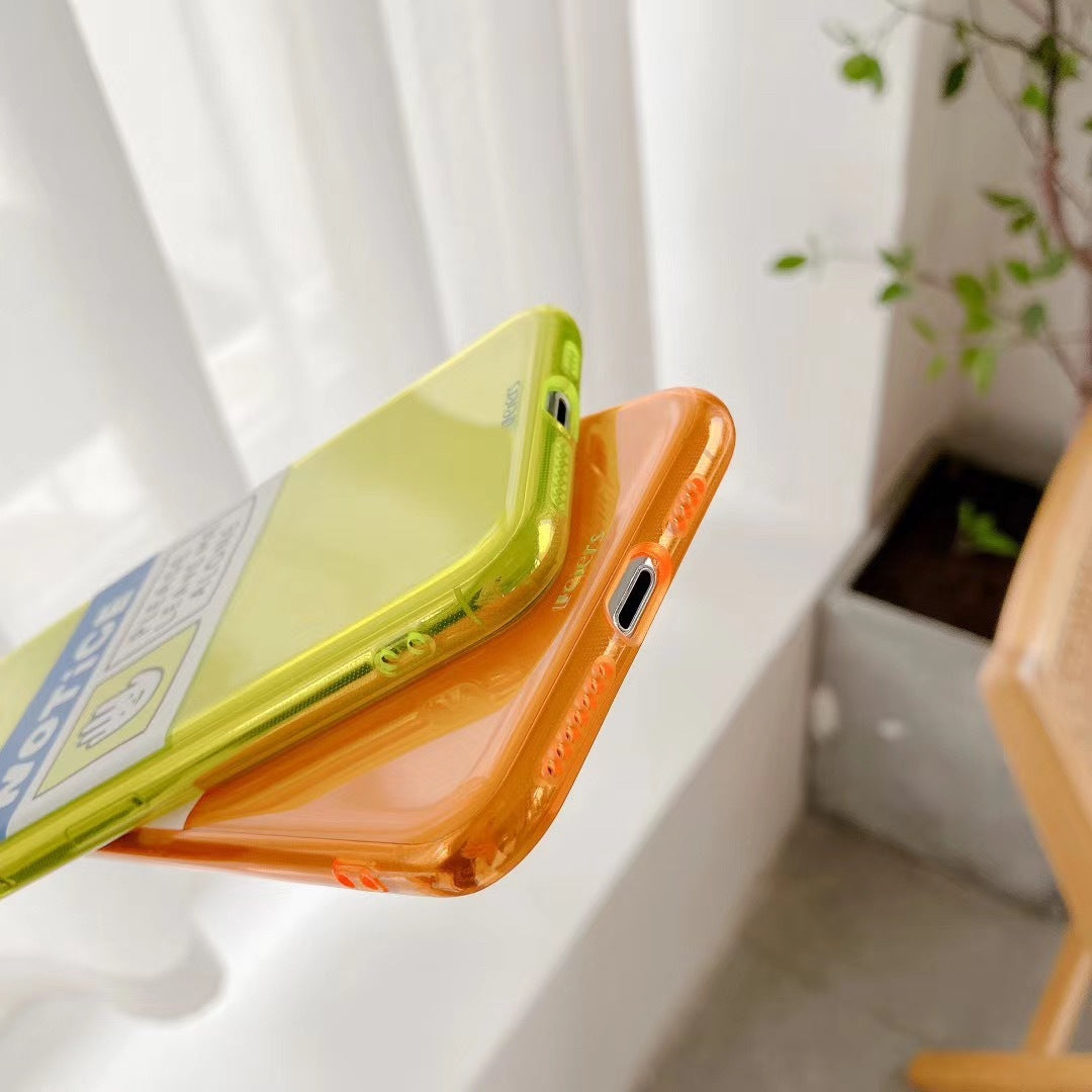 Simple letter fluorescent soft shell phone case
