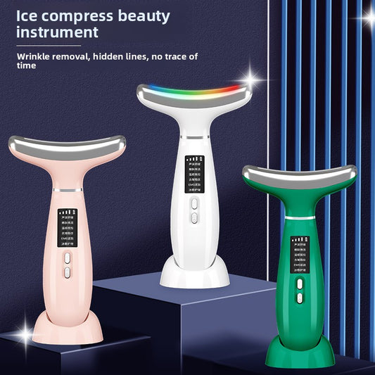 Vibrating massage for the neck beauty device