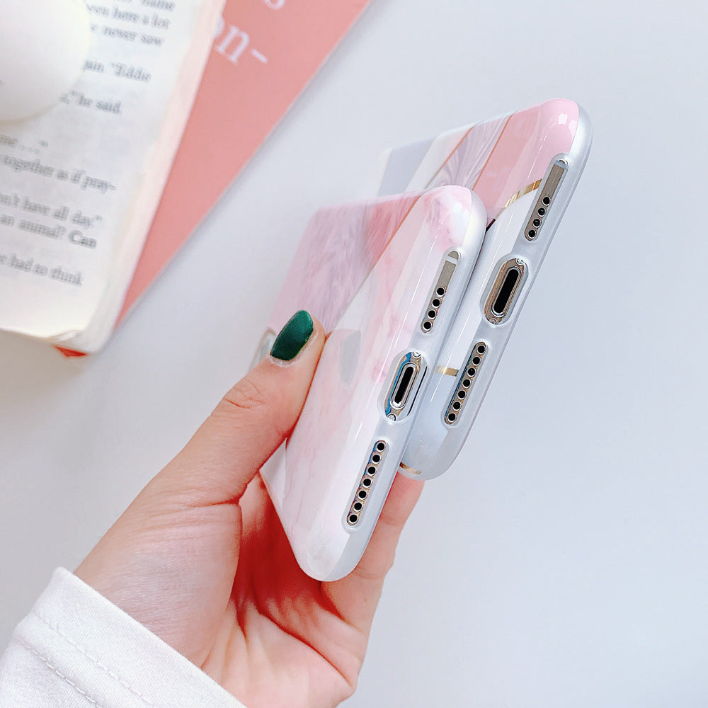 Galvanized marble mobile phone case