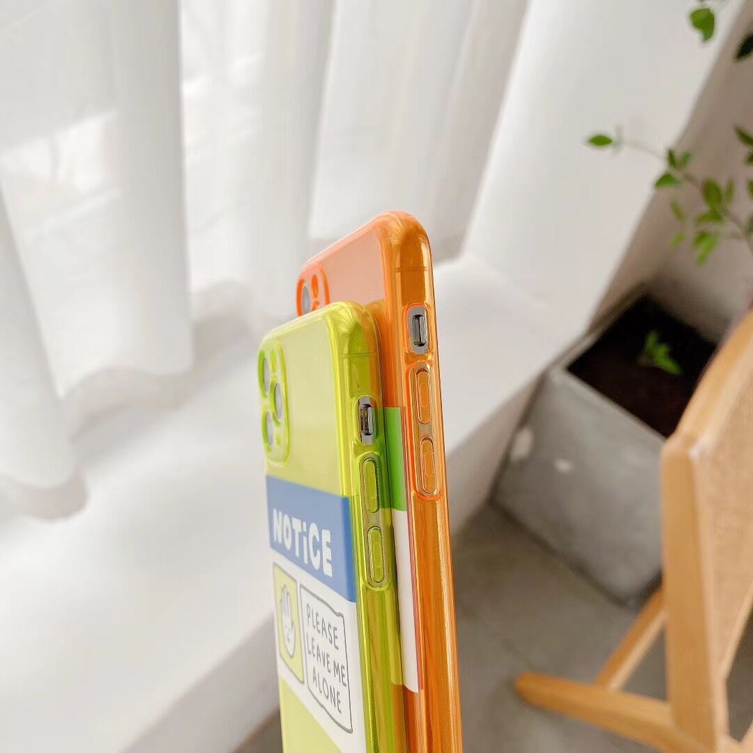 Simple letter fluorescent soft shell phone case