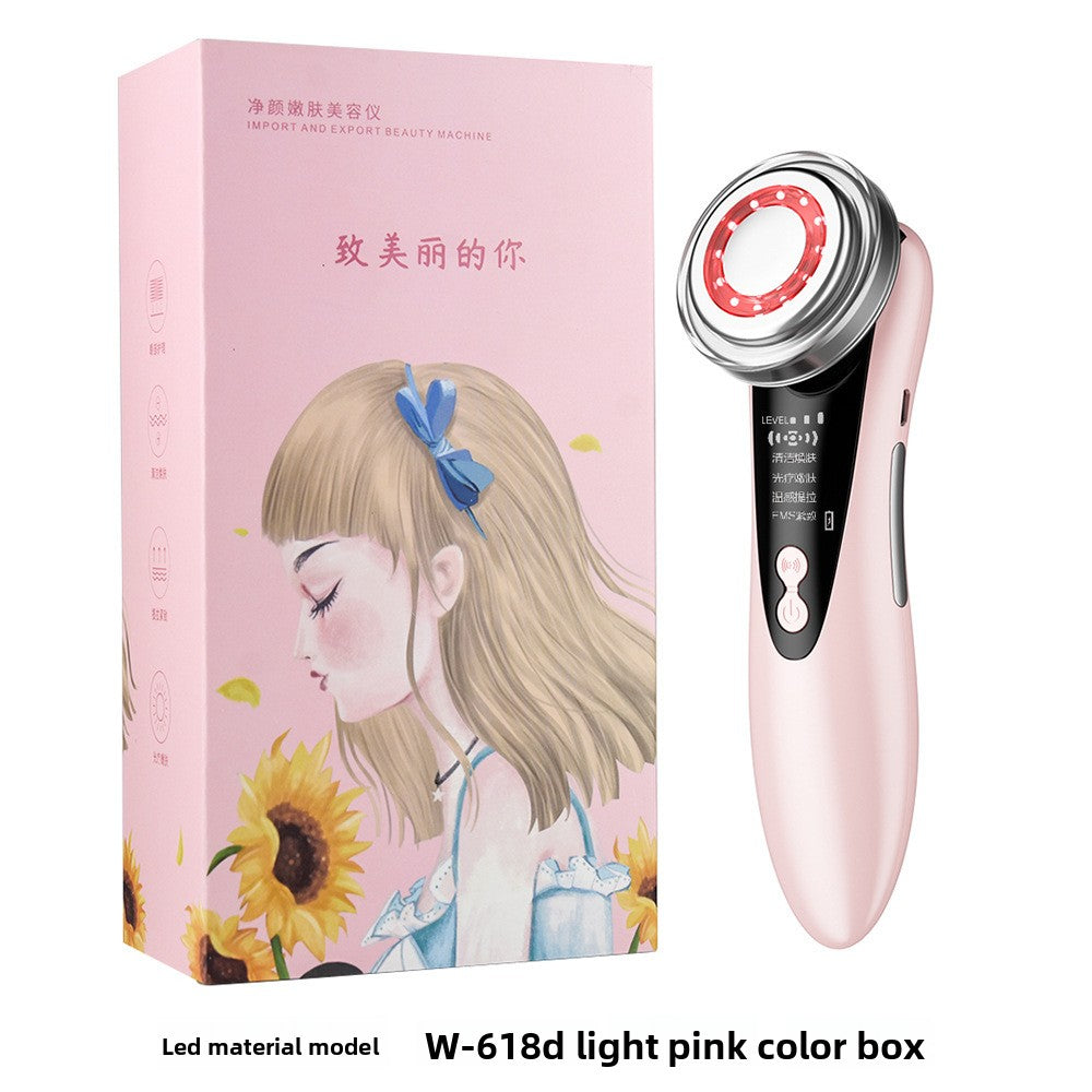 The beauty device cleans the face