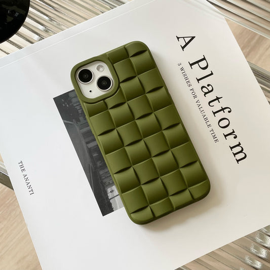Stylish And Minimalist Green Woven Phone Case