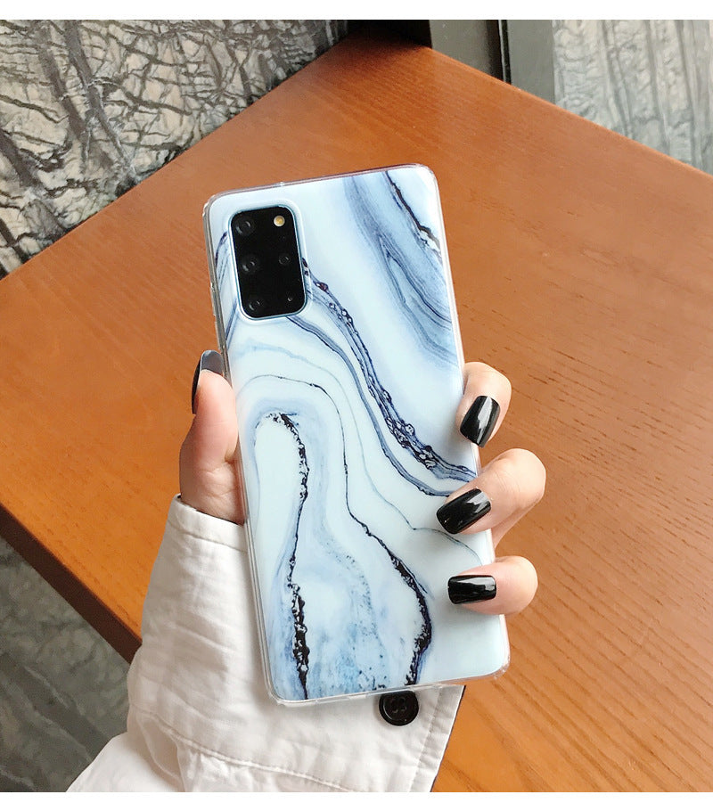 Compatible with Apple , Silicone Marble Anti Falling Soft Frosted Mobile Phone Case