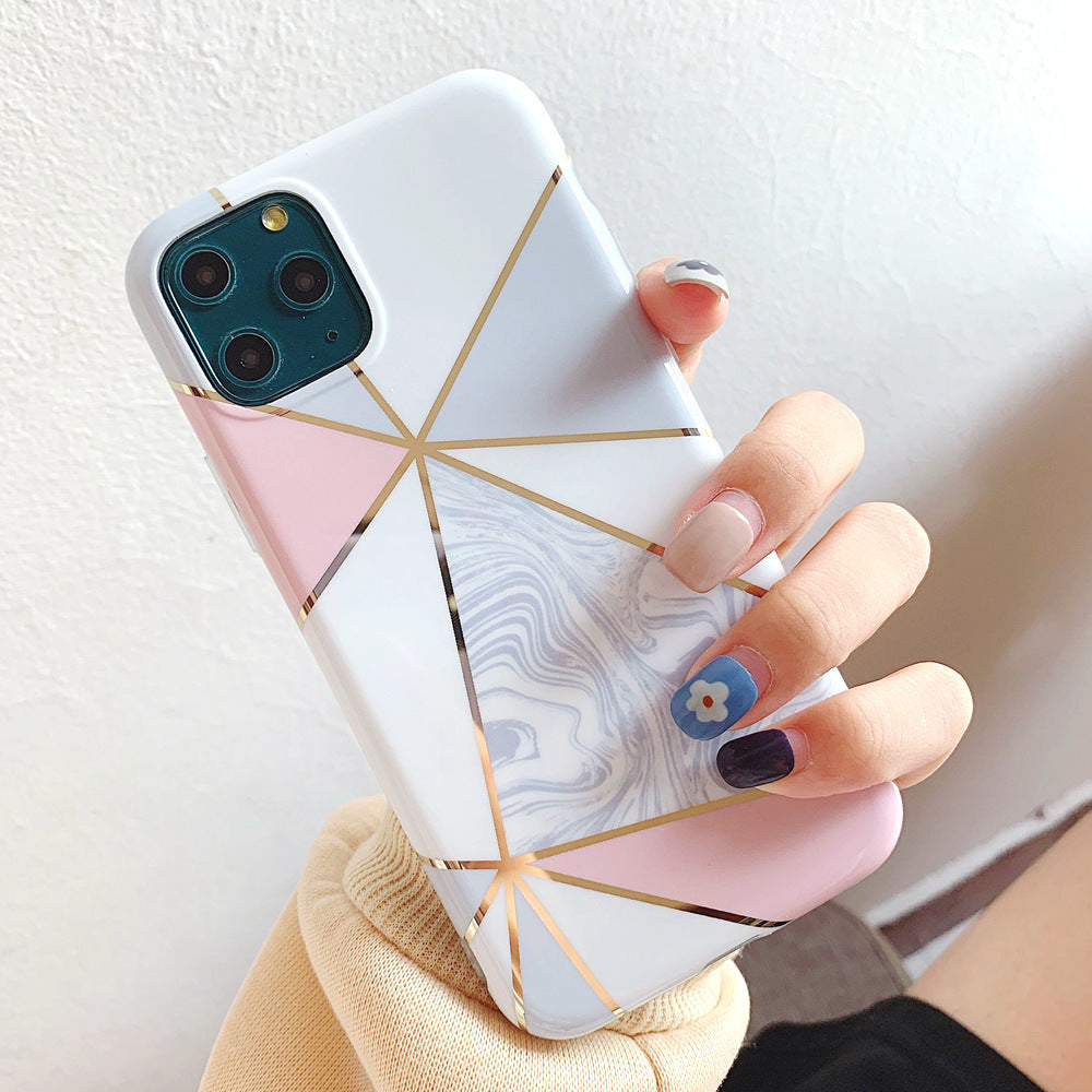 Galvanized marble mobile phone case