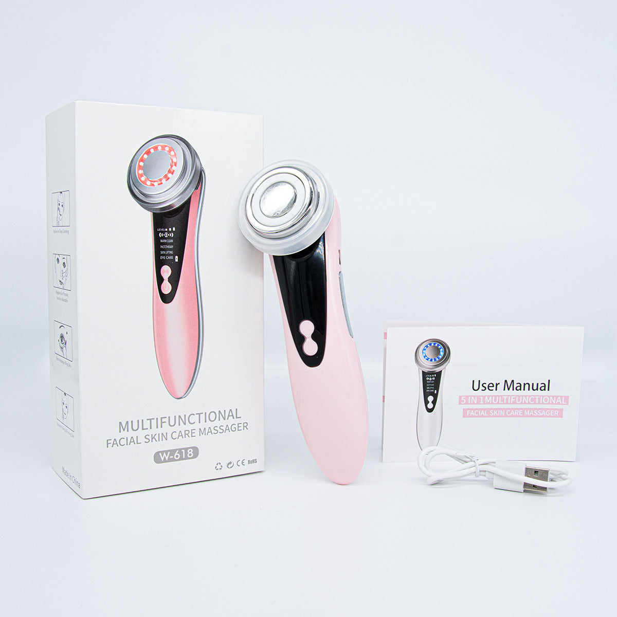 The beauty device cleans the face