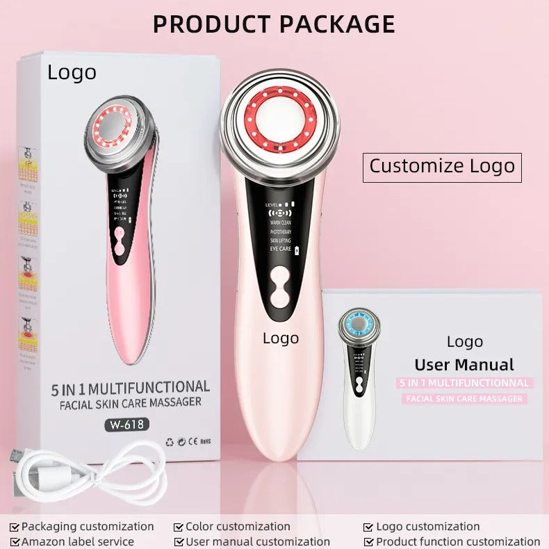 The beauty device cleans the face