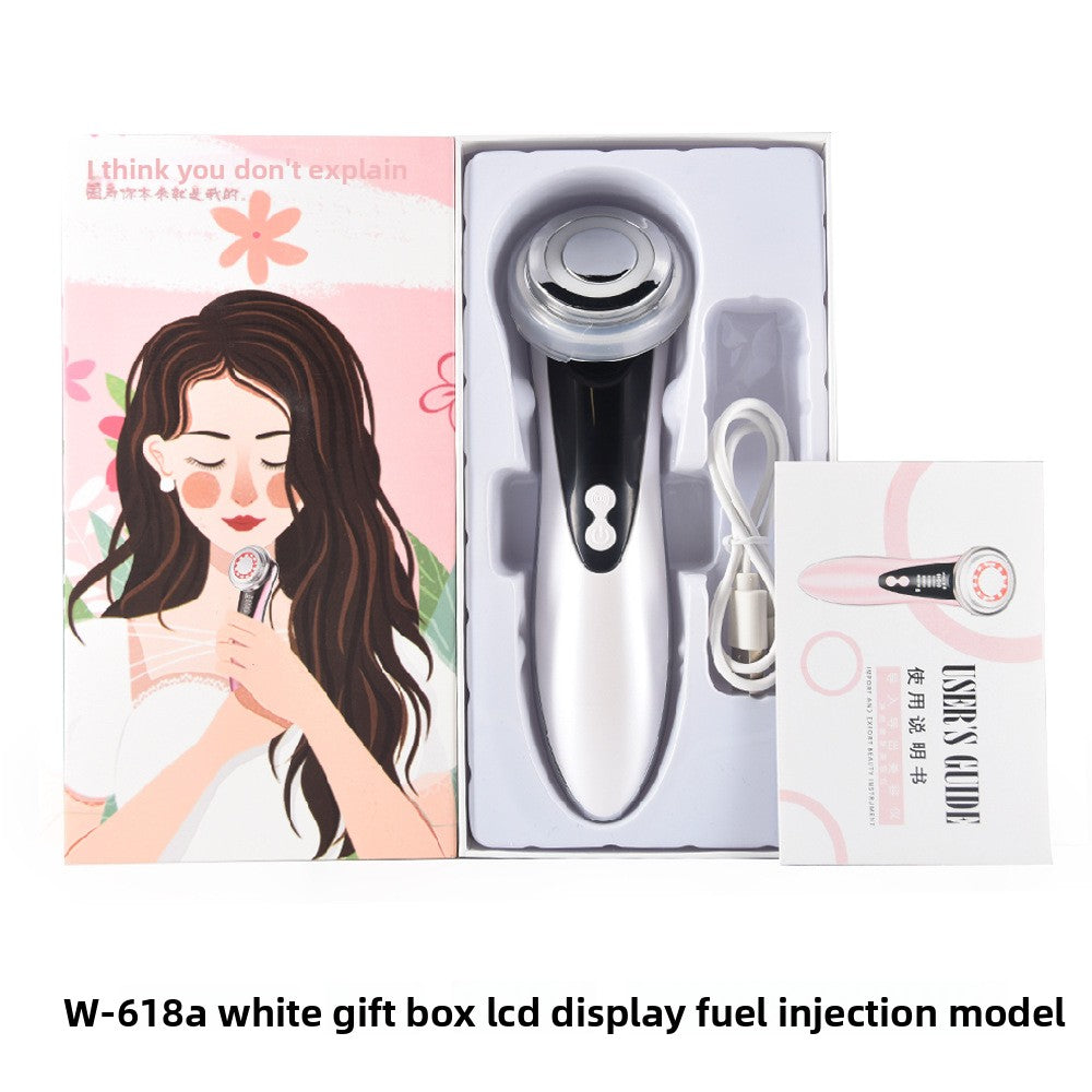 The beauty device cleans the face
