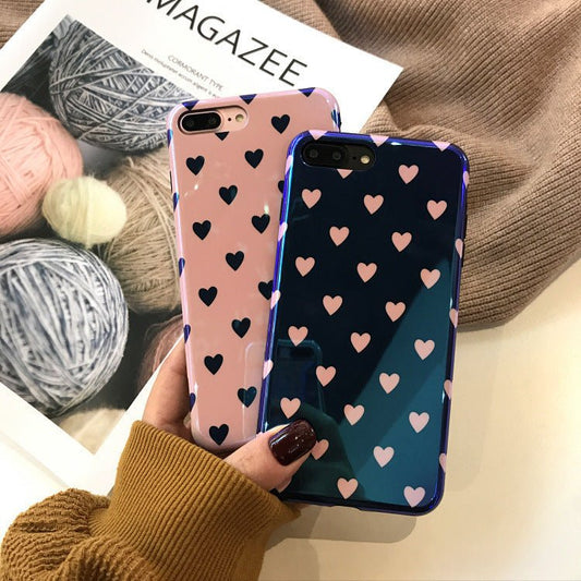 Blu - ray Laser Gradient Case For Love Heart Phone Cases For Glossy Soft Silicon Back Cover - Lumitria