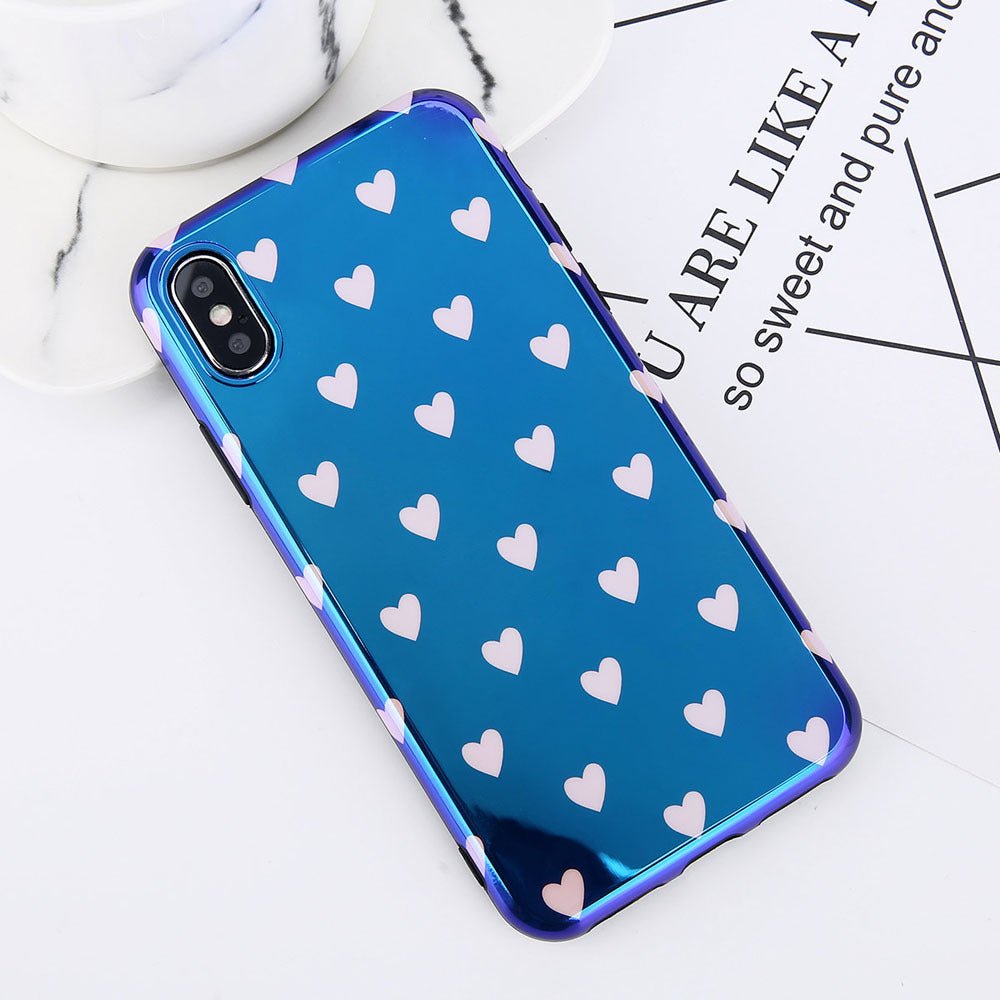 Blu - ray Laser Gradient Case For Love Heart Phone Cases For Glossy Soft Silicon Back Cover - Lumitria