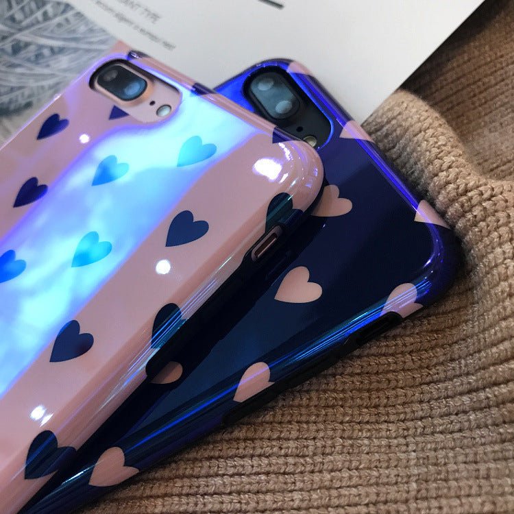 Blu - ray Laser Gradient Case For Love Heart Phone Cases For Glossy Soft Silicon Back Cover - Lumitria
