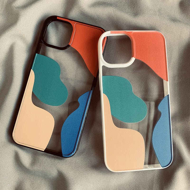 Color Block Contrast Color Geometry Suitable For 13 Mobile Phone Cases - Lumitria