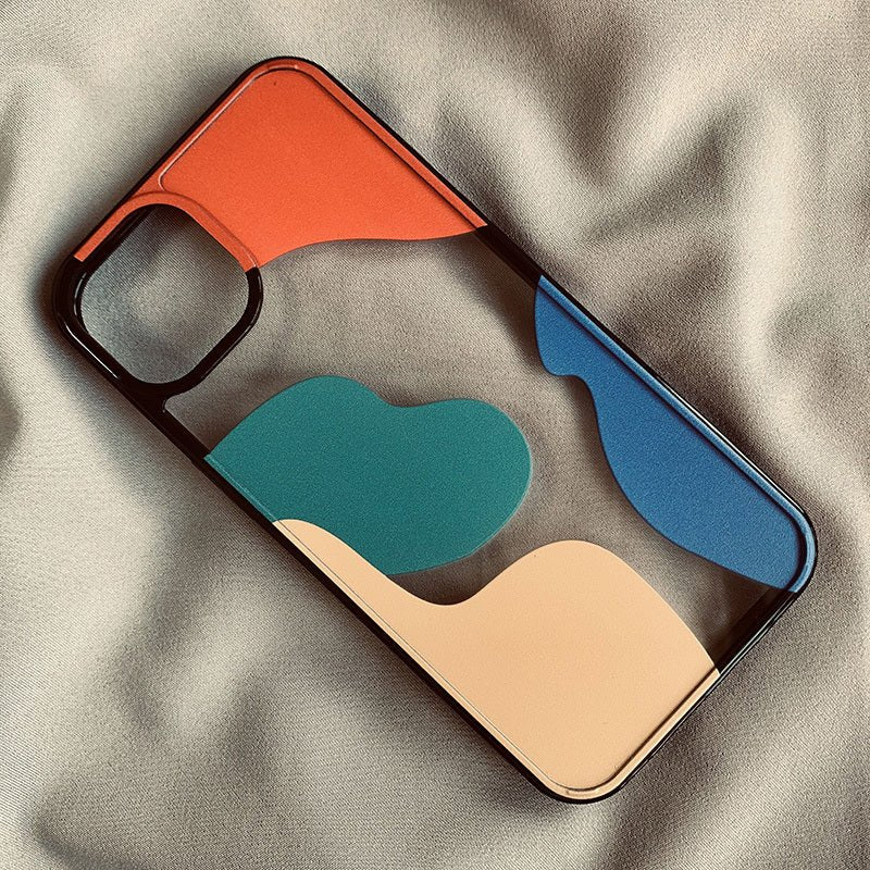 Color Block Contrast Color Geometry Suitable For 13 Mobile Phone Cases - Lumitria