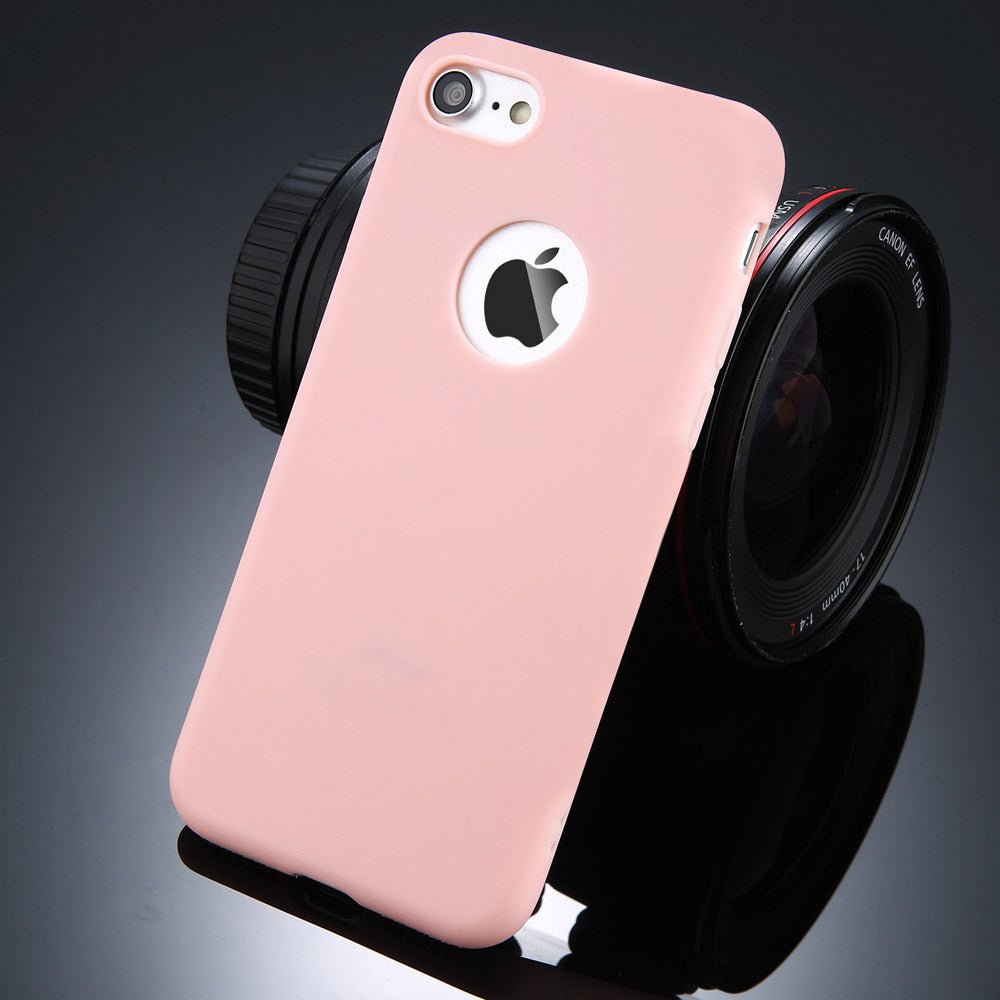 Compatible with Apple, Candy Color Phone Case For iPhone 7 Plus Plain Soft Silicon TPU Back Cover Cases For iPhoneX 7 6 6S Plus 5 5S SE Case Coque - Lumitria