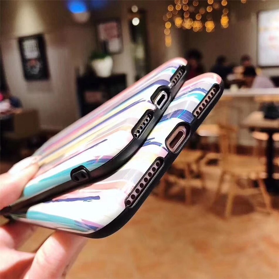 Compatible with Apple, Colorful Rainbow Case For iPhone XS Max XR X IMD Silicone Phone Cases For iPhone 7 6 6s 8 Plus Soft TPU Back Cover Coque - Lumitria