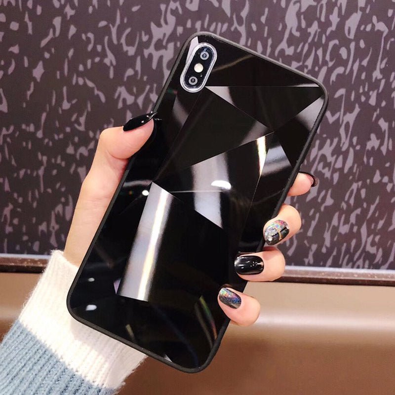 Compatible With Apple, Glitter Diamond Texture Case For X XS Max XR 7 Plus Mirror Acrylic Back Cover Cases For 6 S 7 8 Plus - Lumitria