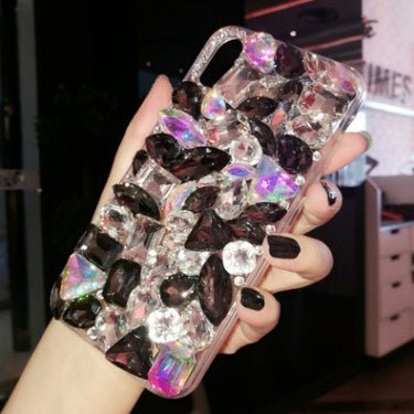 Compatible with Apple, Luxury Crystal Gem Rhinestone Cases For iphone 11 12 Pro X XS MAX XR Soft Edge Clear Phone Cover For iphone 5S 6S 7 8 PLUS Capa - Lumitria