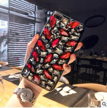 Compatible with Apple, Luxury Crystal Gem Rhinestone Cases For iphone 11 12 Pro X XS MAX XR Soft Edge Clear Phone Cover For iphone 5S 6S 7 8 PLUS Capa - Lumitria