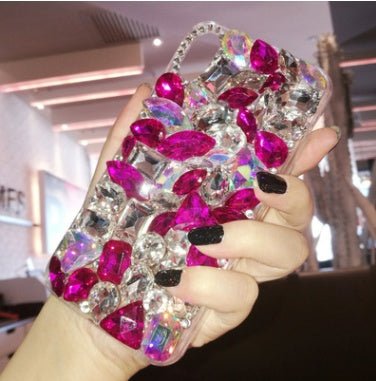 Compatible with Apple, Luxury Crystal Gem Rhinestone Cases For iphone 11 12 Pro X XS MAX XR Soft Edge Clear Phone Cover For iphone 5S 6S 7 8 PLUS Capa - Lumitria