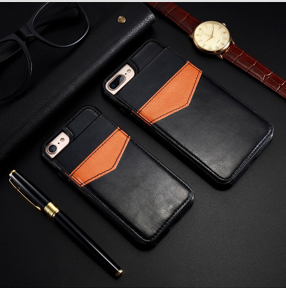 Compatible With Apple, Retro Leather Wallet Case For 8 7 6S 6 Plus Card Slot Holder Phone Cases - Lumitria