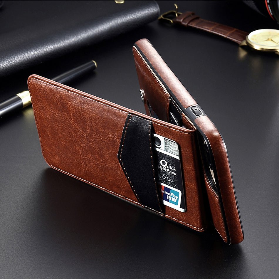 Compatible With Apple, Retro Leather Wallet Case For 8 7 6S 6 Plus Card Slot Holder Phone Cases - Lumitria