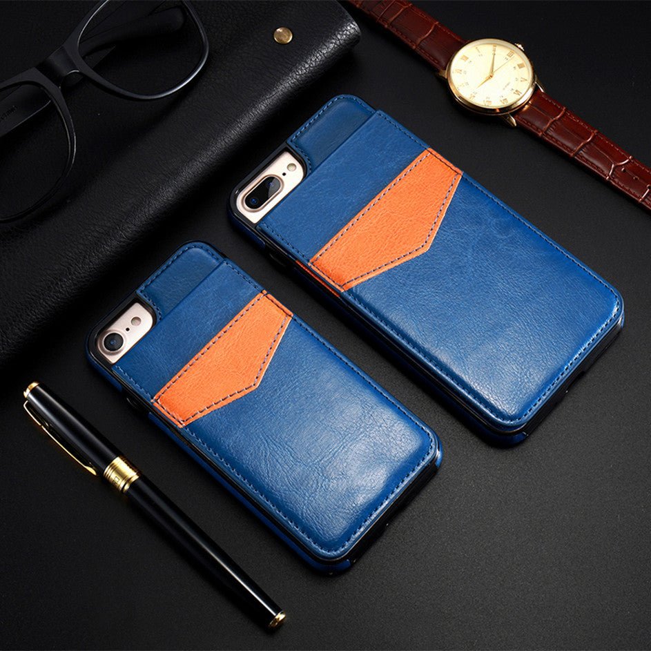 Compatible With Apple, Retro Leather Wallet Case For 8 7 6S 6 Plus Card Slot Holder Phone Cases - Lumitria