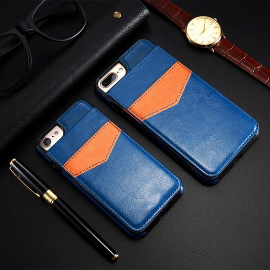 Compatible With Apple, Retro Leather Wallet Case For 8 7 6S 6 Plus Card Slot Holder Phone Cases - Lumitria