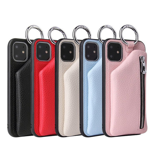 Compatible WithApple, Compatible WithApple , PU Leather Strap Cord Coin Purse Phone Cases ForiPhone XR X XS 12PRO 11 PRO MAX 7 8 PLUS SE Crossbody Neck Lanyard Wallet Cover - Lumitria