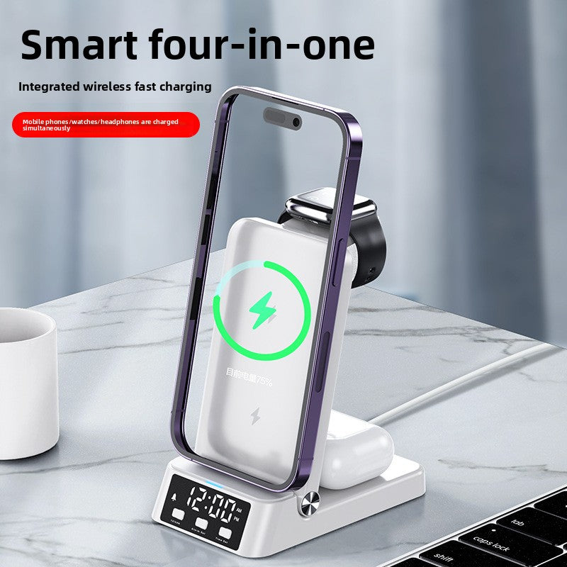Foldable 3-in-1 Wireless Charger with Alarm Clock