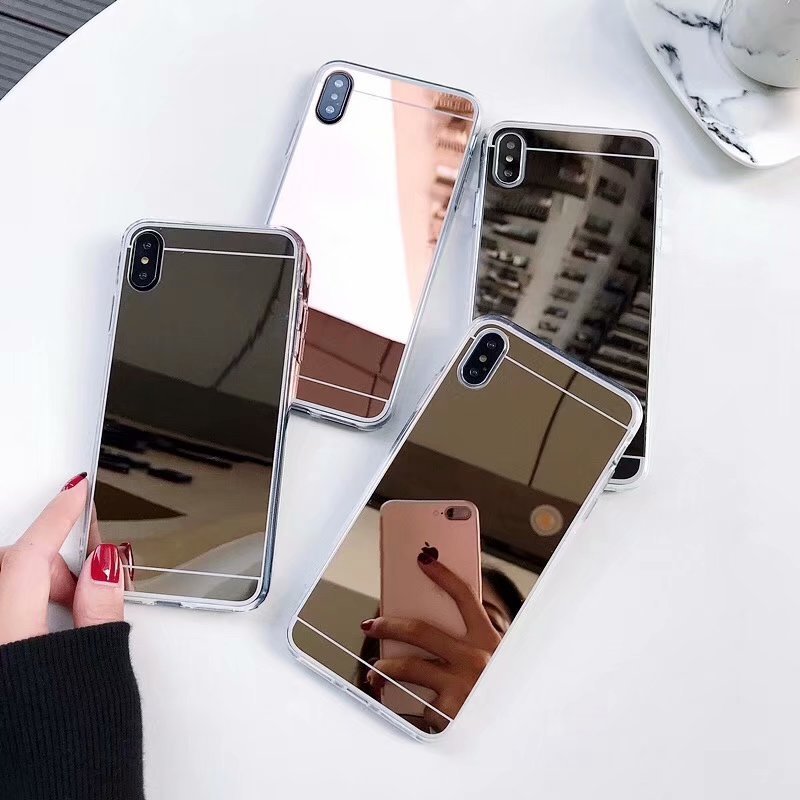 Electroplating Phone Case Acrylic Two - in - one Makeup Mirror - Lumitria