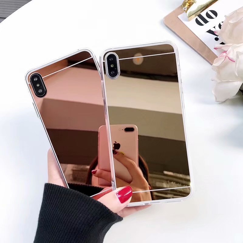 Electroplating Phone Case Acrylic Two - in - one Makeup Mirror - Lumitria