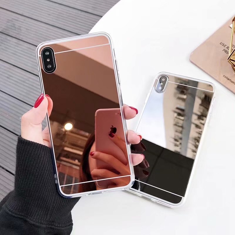 Electroplating Phone Case Acrylic Two - in - one Makeup Mirror - Lumitria