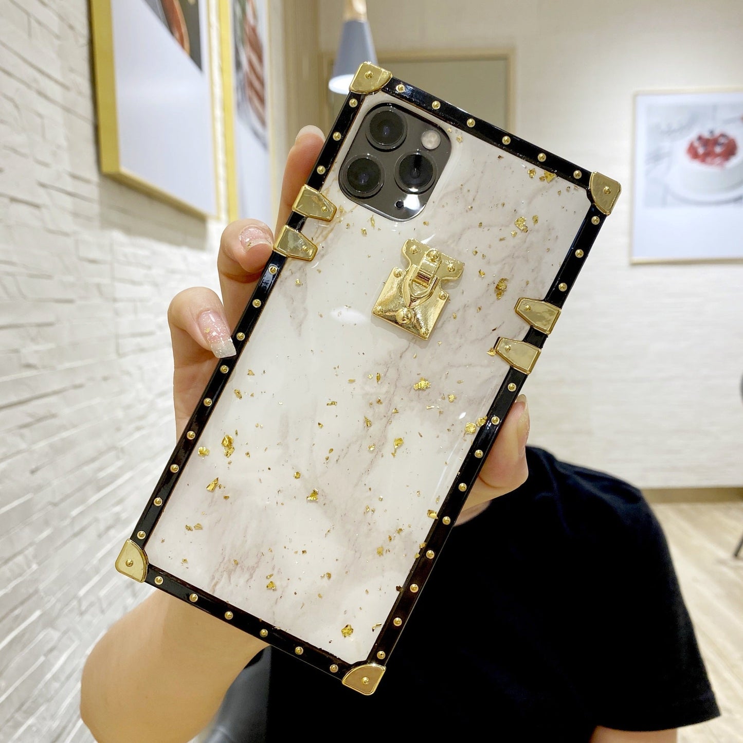 Gold foil drop gel mobile phone case - Lumitria