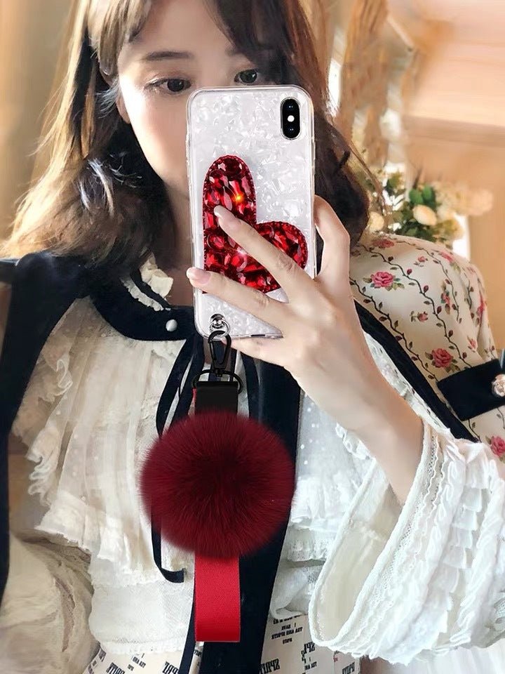 Heart Shape Rhinestone Phone Case - Lumitria