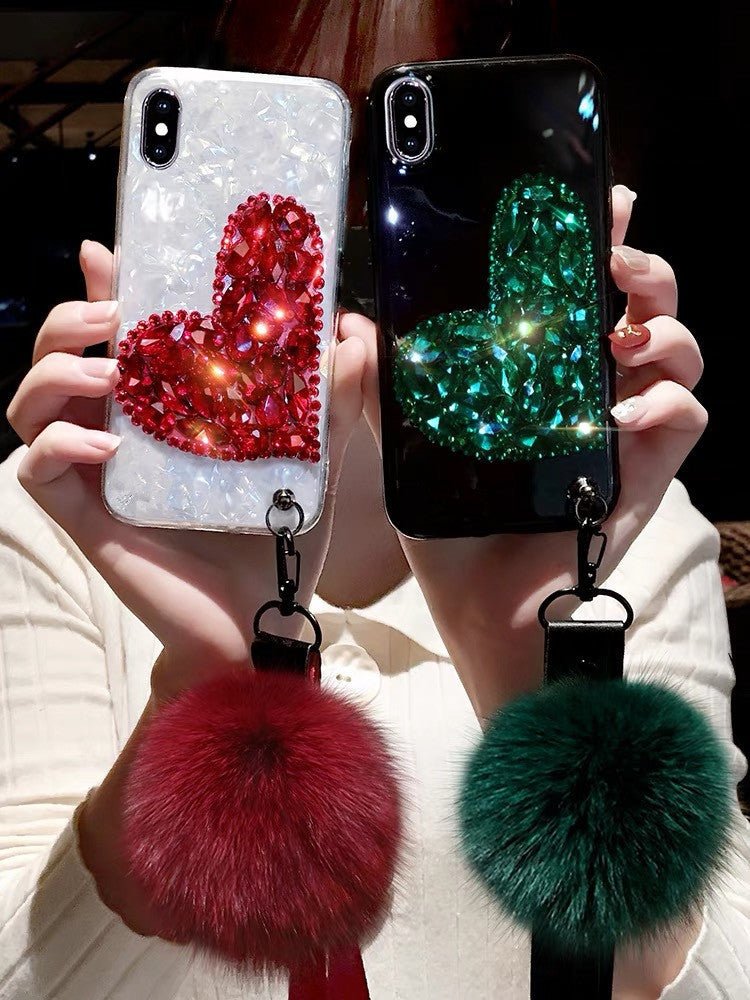 Heart Shape Rhinestone Phone Case - Lumitria