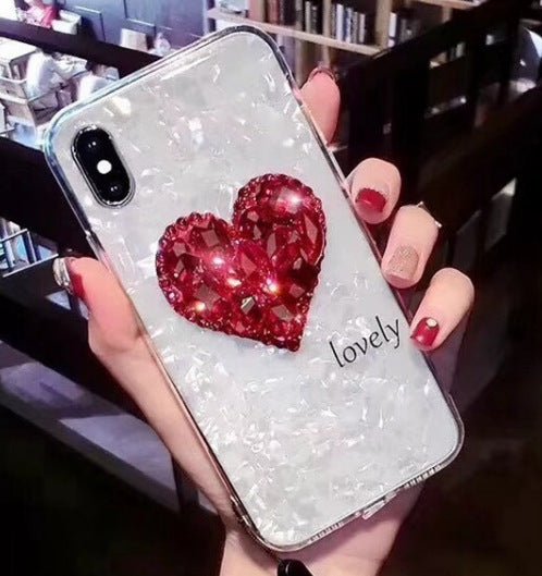 Heart Shape Rhinestone Phone Case - Lumitria